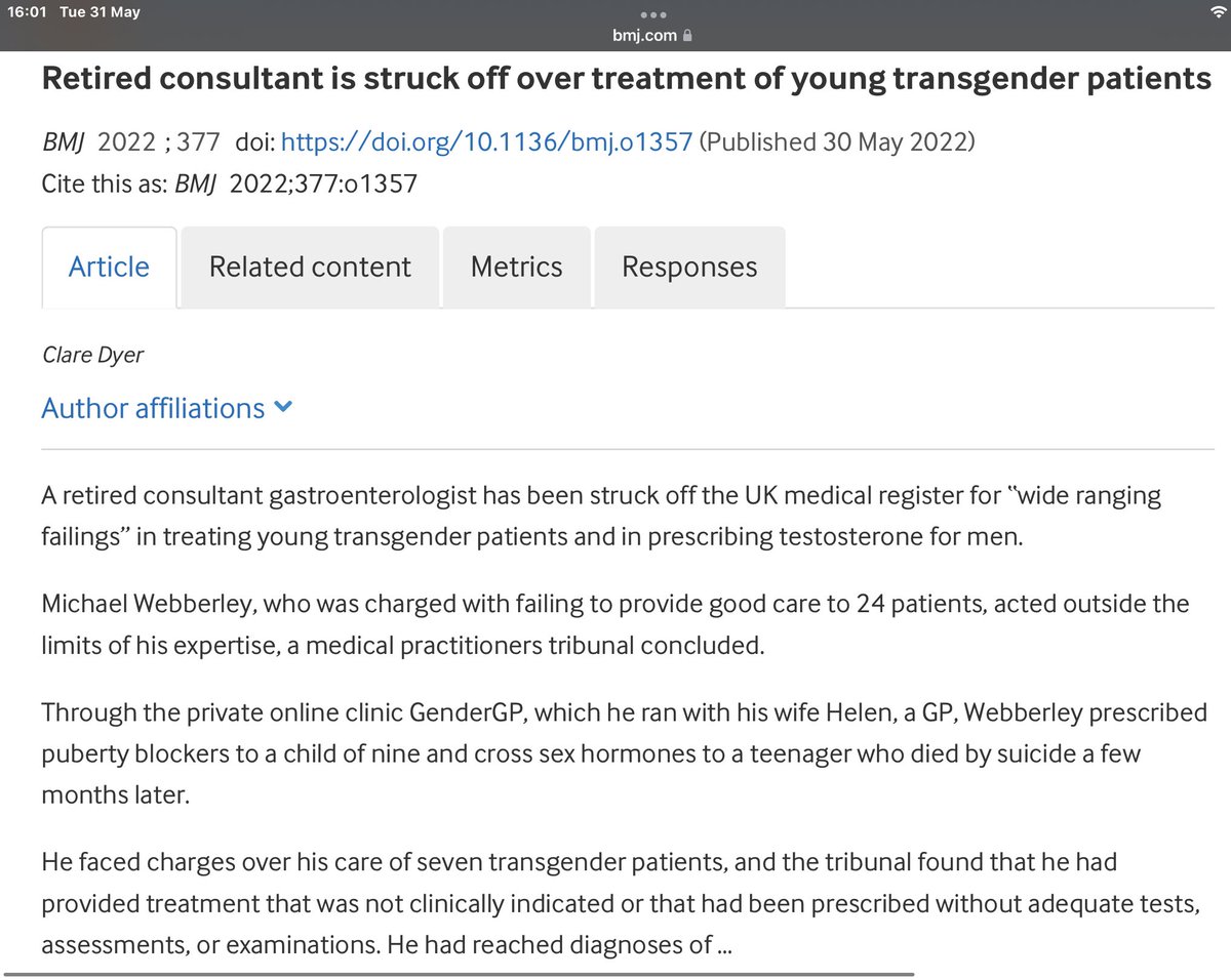 coccinellanovem's tweet photo. @adhib @BBC @Baroness_Nichol Why no reports on people you previously quoted as ‘expert witnesses’ @BBCNews ?

“Dr [Helen] Webberley was convicted in 2018 of running an independent medical agency without being registered”
(S Wales Argus)

Dr Mike Webberley “has been struck off the UK medical register” https://t.co/EkkUMHblTV