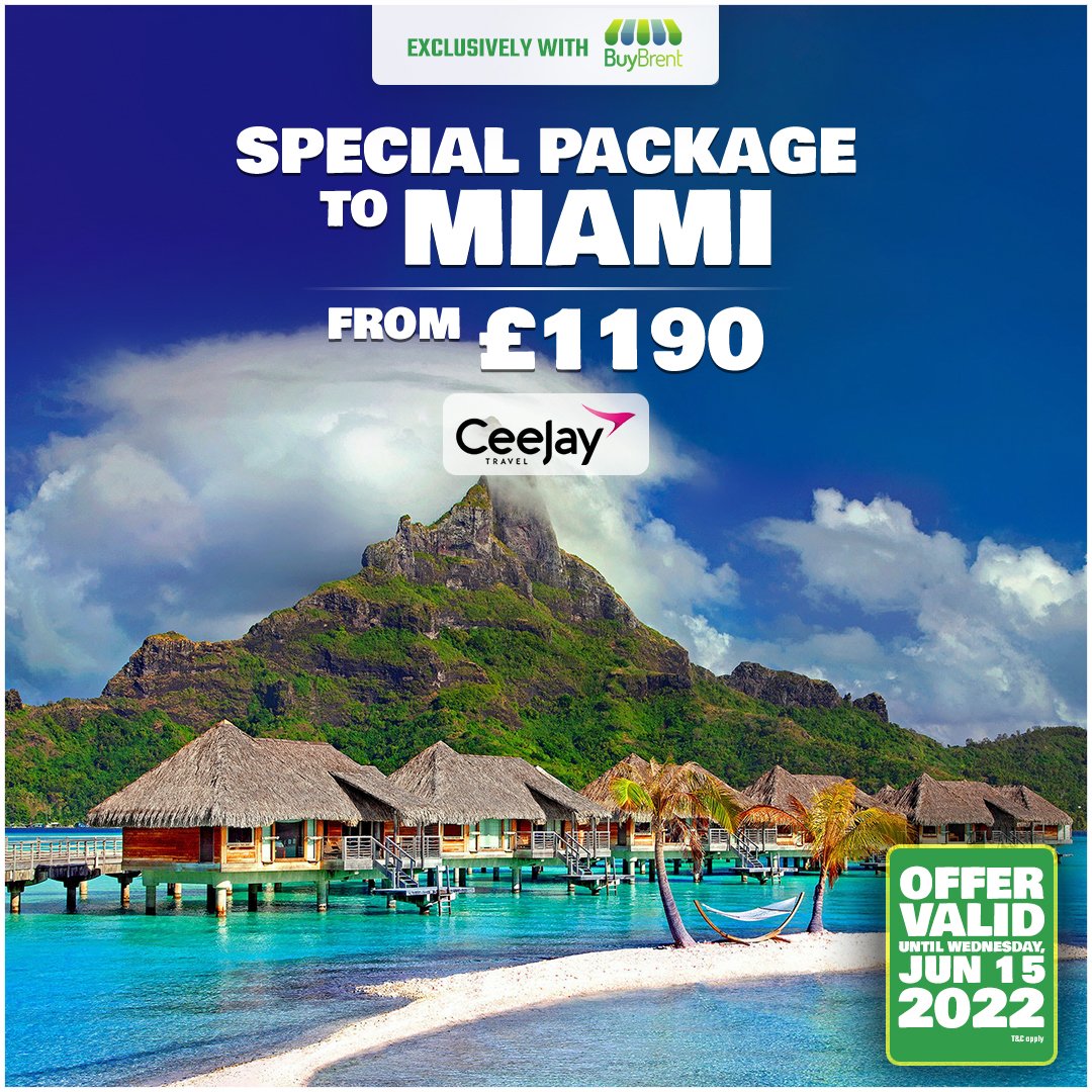 Enjoy the Special Package – Miami from £1190-book your flight and hotel!

Download the BuyBrent App to claim this offer.
bit.ly/BuyBrent
 
Offer valid until Wednesday, June 15, 2022.

#BuyBrent #OrderLocal #brentlocal #SaveMoney