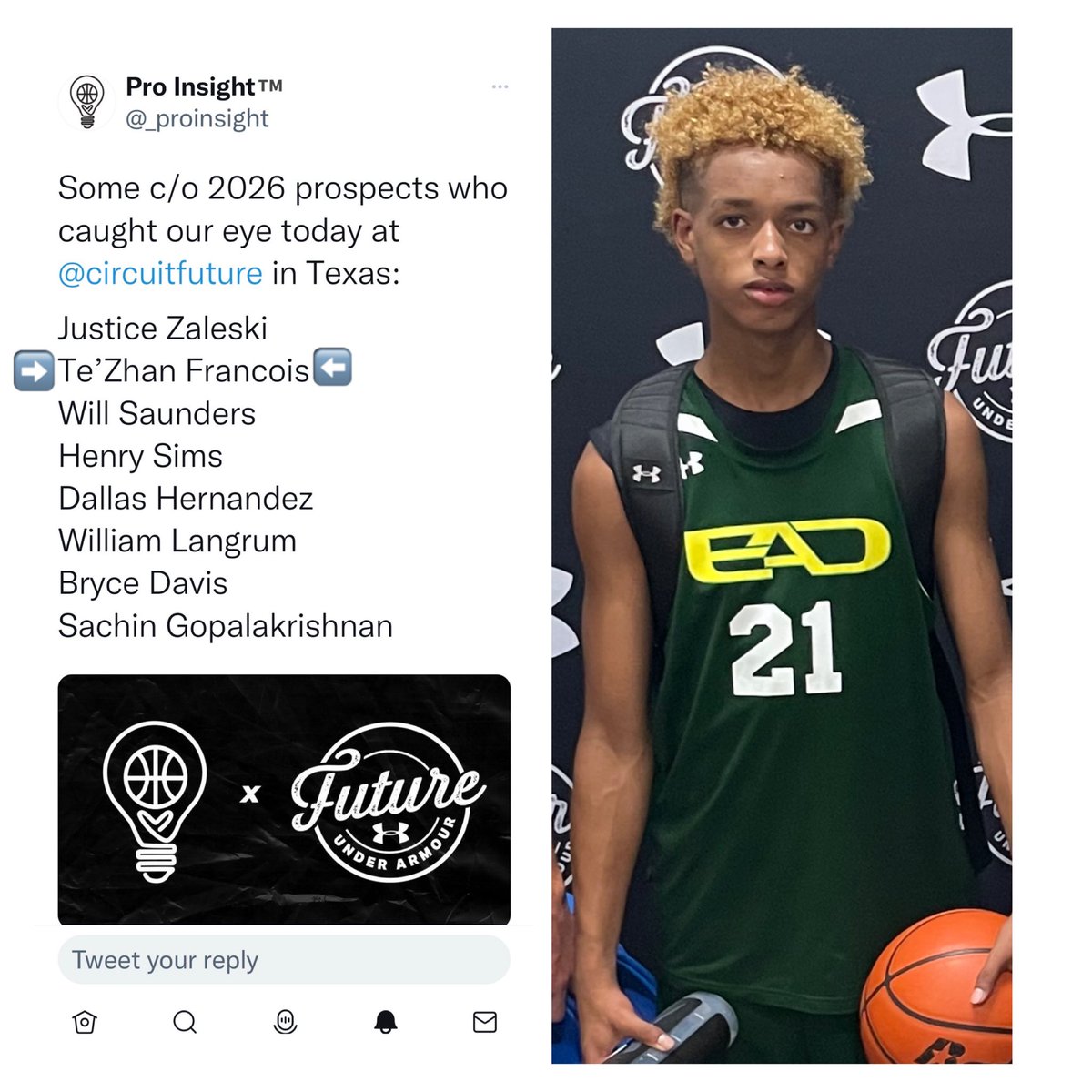 TezhanFrancois's tweet photo. ⭐️Under Armor @futurecircuit Southwest Region Session 2 - @EADDFW_MBB
Spotlighted by @_proinsight
#2026 #ead #tezhanfrancois #futurecircuit #uabasketball #dfw #coppell https://t.co/uocZN6yokL