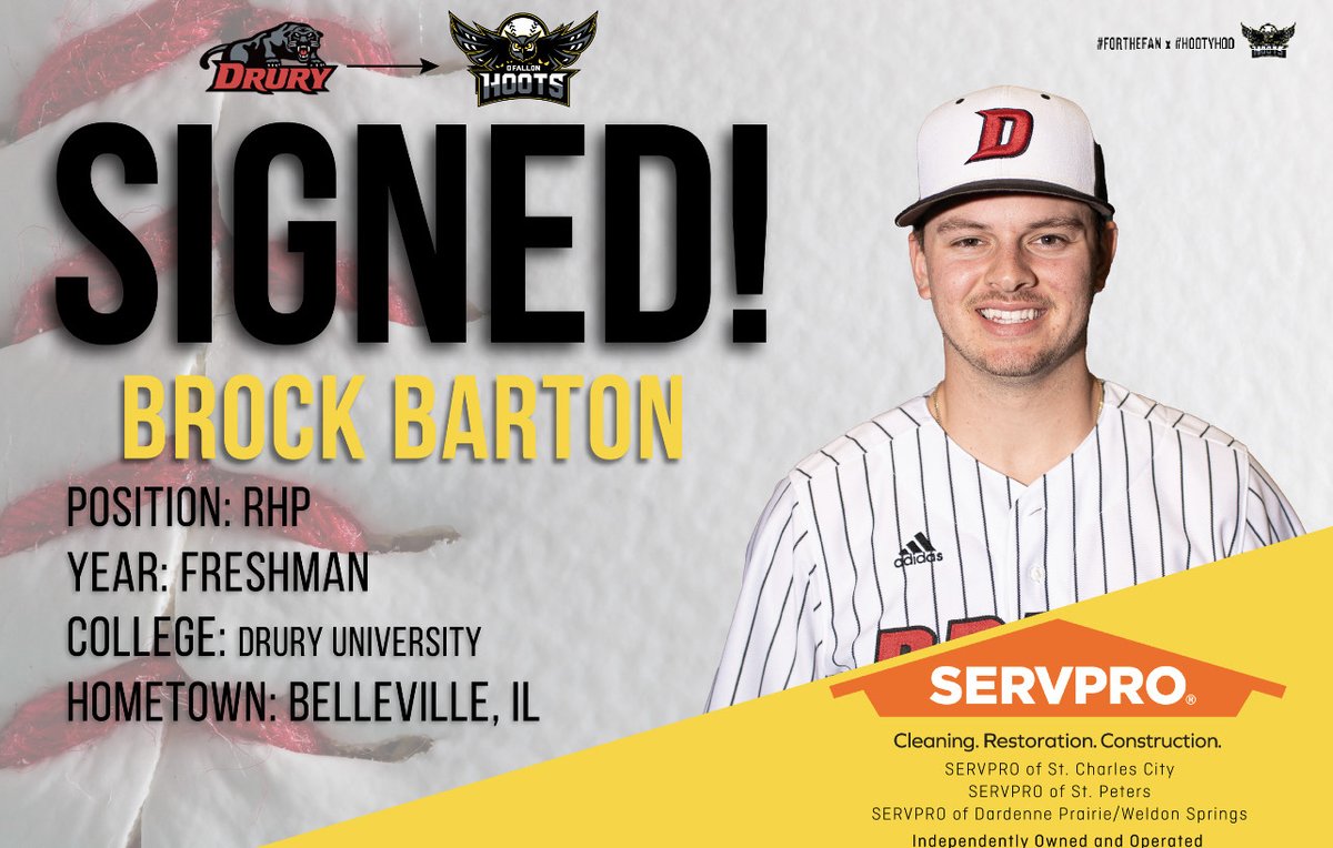 ofallonbaseball's tweet photo. HOOTY HOO! Welcome to the nest, @brockbarton ⚾🦉

📰: https://t.co/VE9YrXol2l x @DruryUniversity x @DruryBaseball 

#ForTheFan #HootyHoo https://t.co/jJHy6FXoj1