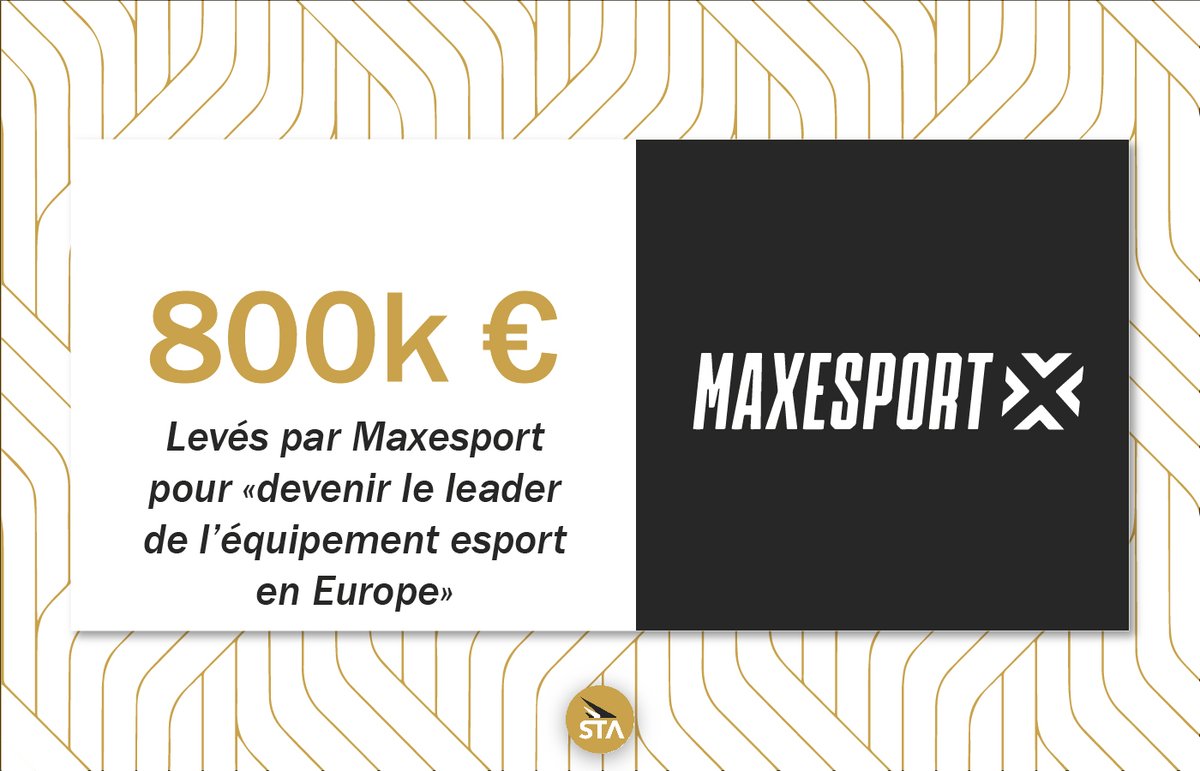 📢<a href="/MaxEsportGG/">MAXESPORT</a> lève 800k€ 

💬 Selon son fondateur <a href="/Matthieu_MUZY/">Matthieu ✖️ MUZY</a>, cette levée leur permettra "d'accélérer encore sur un projet déjà bien lancé avec le même objectif : devenir le leader de l'équipement #esport en Europe".

#STAKRN #esports #leveedefonds