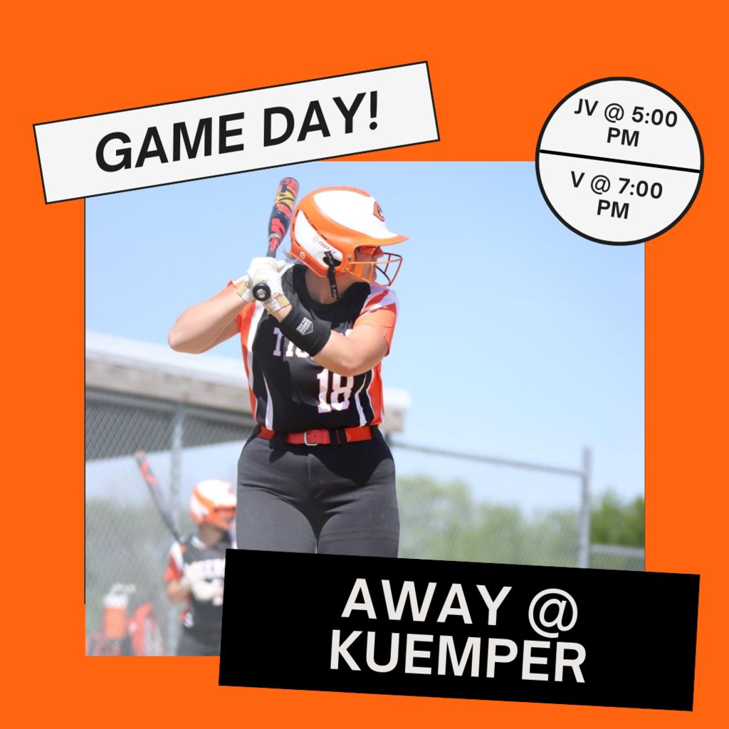 TigerVisionCHS's tweet photo. 🥎JV/Varsity Softball
🗓️Tuesday, May 31
⏰JV @ 5:00 PM, Varsity @ 7:00 PM
🆚Kuemper Catholic
📍Little League Fields
🎟️Cash Admission https://t.co/Ni1gBQtiIQ