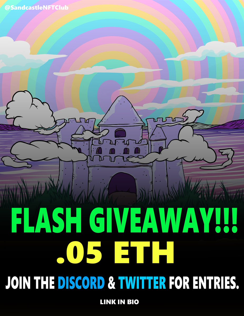 NftSandcastle's tweet photo. 🚨GIVEAWAY🚨 .05 ETH 
@NftSandcastle is happy to announce the next giveaway!!
For multiple entries 
1)Tag a friend
2)Follow is on Twitter and Discord(Link in bio)
3)Repost for an extra entry

Draw TBD #NFTCommunity #twitterspace #NFTGiveaway #Metaverse https://t.co/mF1aNw00y9