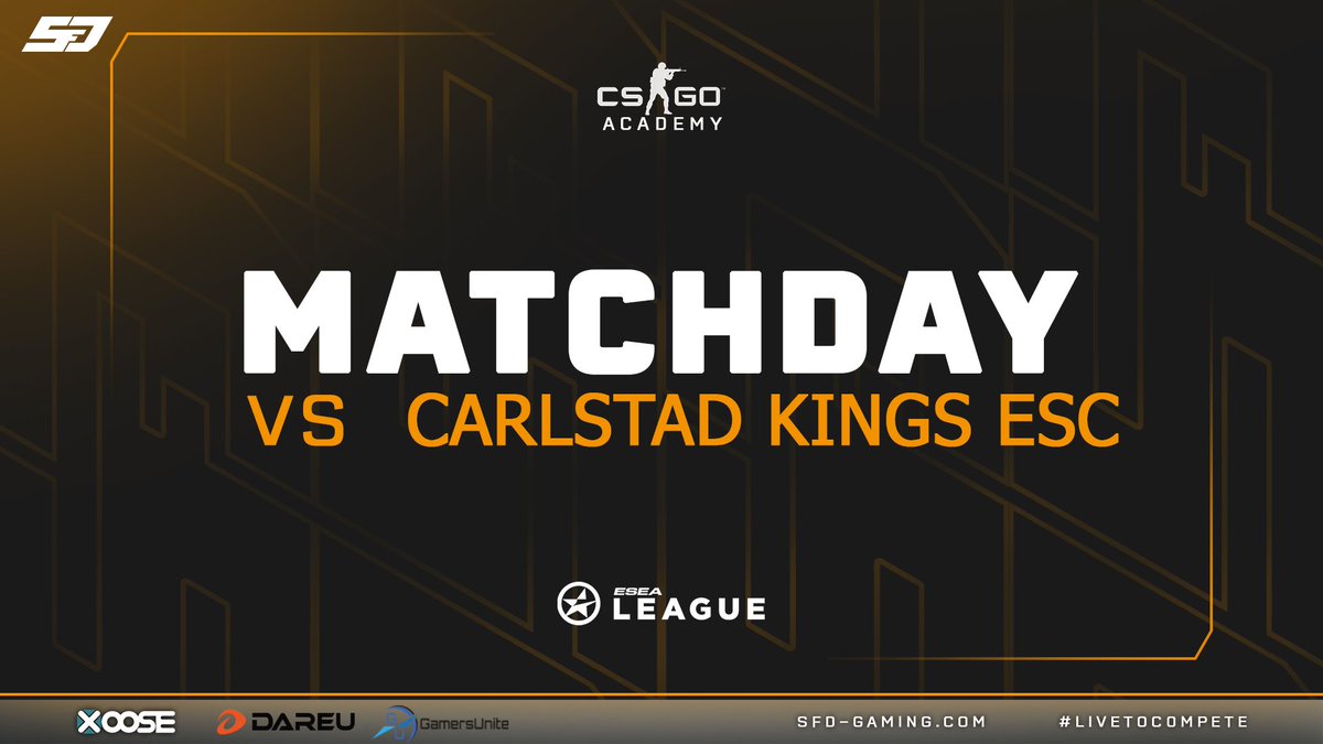 SFDGaming's tweet photo. 🍿#MatchDay🍿

Nach unserem Defwin am Dienstag wollen unsere Jungs heute gegen @CarlstadKings einen Sieg einfahren🔥🎆

🆚@CarlstadKings
⏰19:00Uhr
🗺️Inferno
📺https://t.co/AaYRuZhQFH
🎙️ @Alez_csgo
🏆@ESEA Open

#livetocompete #CSGO #eSports #ESEA https://t.co/xDeDCUTF8a
