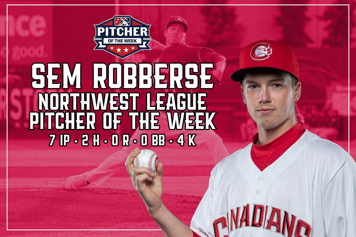Good morning!

<a href="/SemRobberse/">Sem Robberse</a> is your Northwest League Pitcher of the Week.

📰: atmilb.com/3tu4sMf