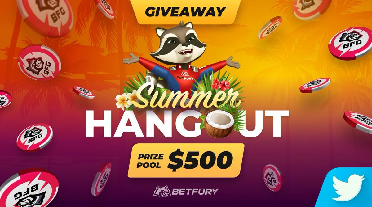 🌴Summer Hangout for $500 000 is ON!
💸GIVEAWAY for $500 in #BFG
 betfury.tv/3sJOGwb
⏳31.05 - 08.06 | 5 Winners | $100 each

☀️Follow <a href="/betfury_gaming/">BetFury</a>
☀️Tag 2 friends
☀️Write a comment with Summer emoji &amp; favorite games on BetFury
🧡 &amp; RT

#BNBChain #Giveaway #summerhangout