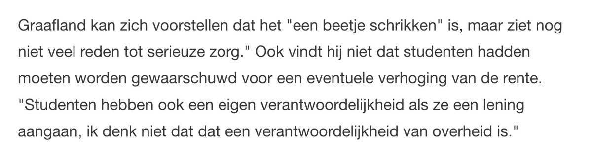 lotgisch's tweet photo. Sorry, maar wat? Best wel pittig om je als 18-jarige student zonder inkomsten te beseffen dat, als de overheid tegen je zegt dat je zorgeloos kunt lenen want er zit toch geen rente op, dat dus stiekem niet waar is. (source: NOS) #leugens #gaweg https://t.co/ejRzNNnB4N