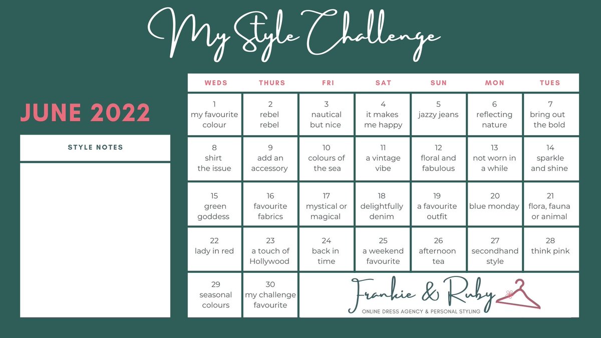 It's that time again for our Style Challenge planner - perfect to help decide what to wear and come up with new outfits from what you already own!  Join the sharing fun in our free FB group: facebook.com/groups/wearitw…