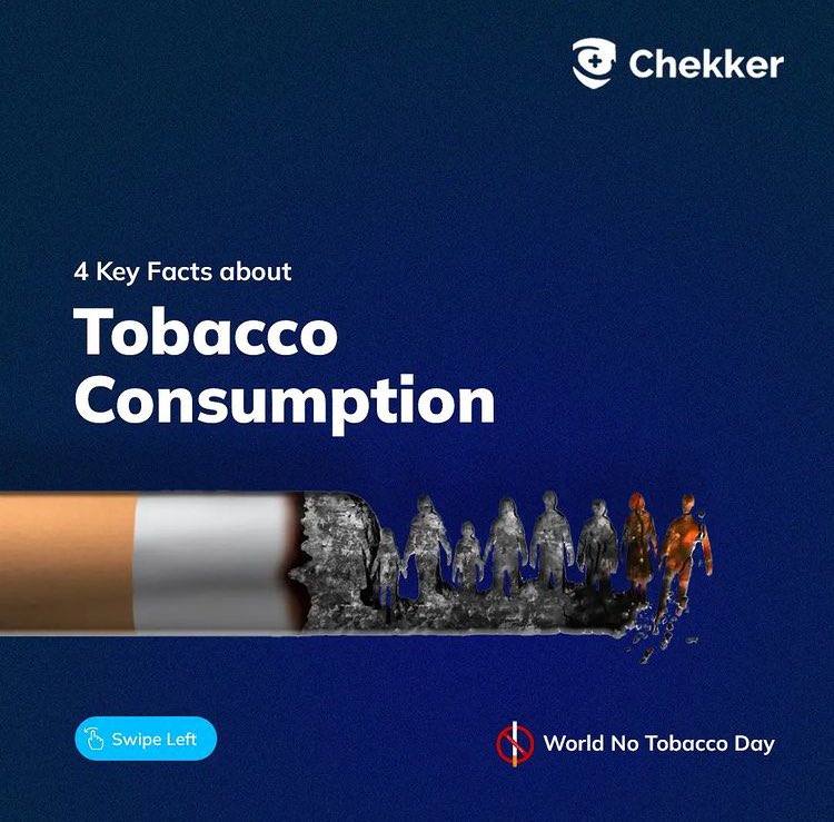 Mychekker's tweet photo. “Mo’n fa cigar, Gba’wo lowo” 🙅🏾‍♂️🚭

Here are some helpful facts about tobacco consumption. #NoTobaccoDay #Chekker https://t.co/DtiZmiDLi8