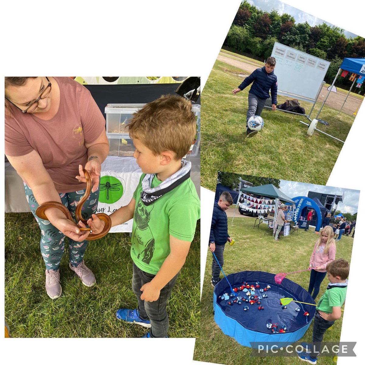 hayley76025569's tweet photo. #cranfest brave kids holding a snake 🐍 and chameleon , soggy chips in the rain hook a duck & a McFlurry hope the rain ☔️ goes away soon! https://t.co/WUqhHZ4E7U