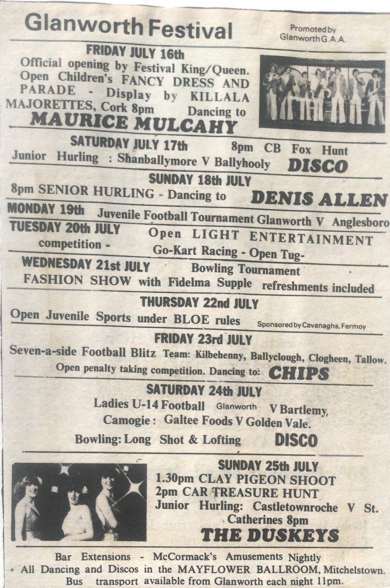 glanworthgaa's tweet photo. Glanworth Festival 1982 vs Glanworth Festival 2022

Buy tickets for this year's festival main events here:

https://t.co/1CJk9ei66y

Plenty of free events throughout the weekend! https://t.co/JKlbi7RnnU