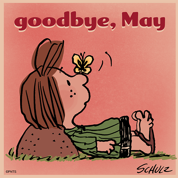Snoopy's tweet image. Goodbye, May!