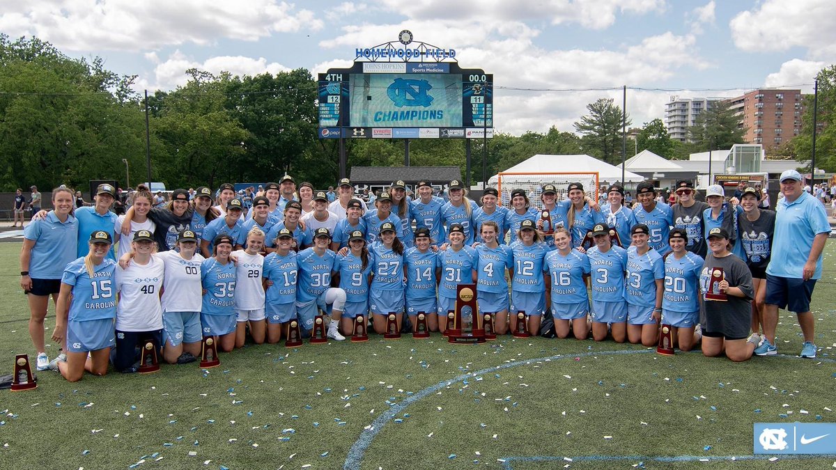 UNC's tweet photo. What a weekend! Three national championships and an ACC championship! Congrats @uncwlax, @UNC_Pleiades, @UNC_Darkside and @DiamondHeels 🏆 https://t.co/nzy3yV4l4k