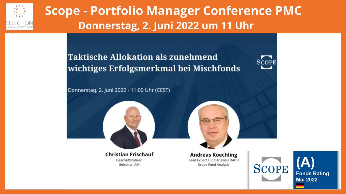 AssetSelection's tweet photo. Wie werden Allokation und Risikomanagement heute zeitgemäß durchgeführt? 
Wir freuen uns dabei zu sein und gemeinsam mit Andreas Köchling, Senior Investment Analyst bei Scope über darüber zu diskutieren.
Jetzt noch schnell anmelden! Anmeldung: https://t.co/WxzF9lprnA https://t.co/p1WOJbH3NG