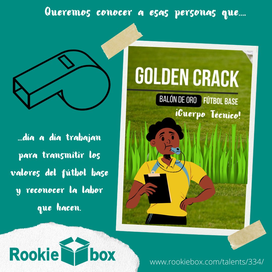 GOLDEN CRACK “Cuerpo técnico” es el eTalent en el que queremos conocer a esas personas que día a día trabajan para transmitir los valores del fútbol base y reconocer la labor que hacen. 

Si conoces a un apasionado con un ♥️ enorme que vive el deporte y sus valores, te esperamos.