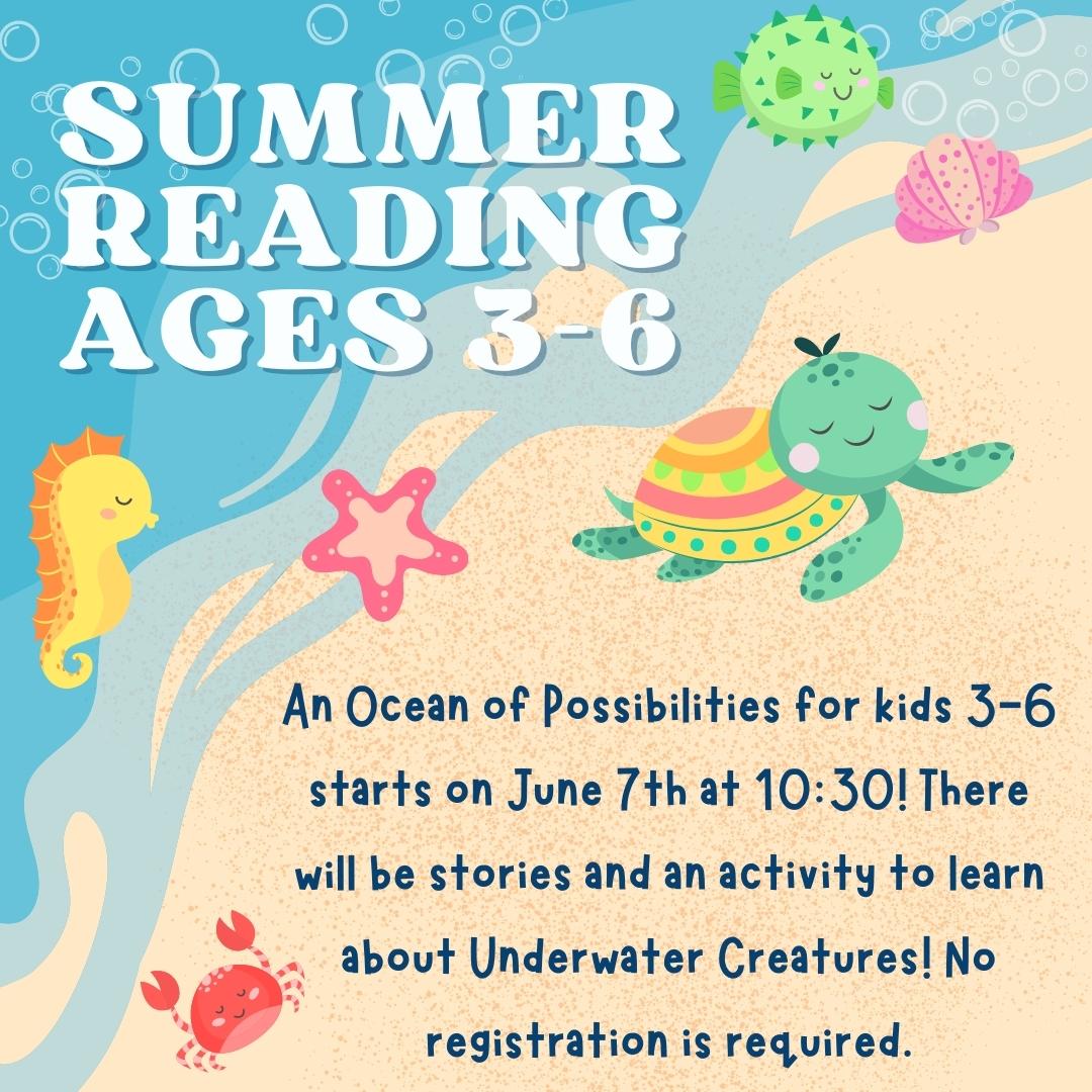 fortwaltonlib's tweet photo. #SummerReading for kids 3-6 starts on June 7th at 10:30 AM! The first class is about #UnderwaterCreatures, and be about 1 hour long. There will be stories and an activity! No registration is required. Call and ask for Ms. Nancy or Ms. Meghan for more info! #AnOceanOfPossibilities https://t.co/SdZLQOg1ix