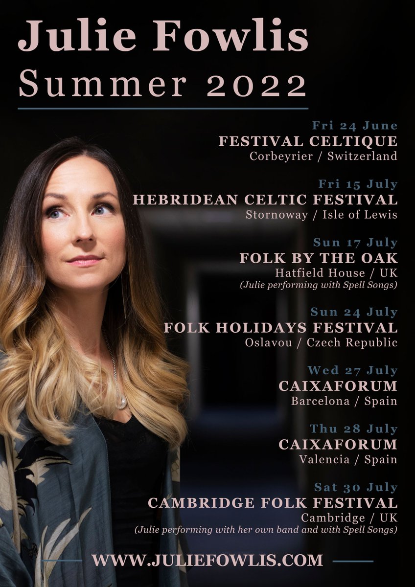 juliefowlis's tweet photo. 📢SUMMER 2022 DATES!📢
Can't wait to see you all, dates below ❤️ #livemusic
#Switzerland #Spain #Scotland #England #CzechRep https://t.co/8NnCsFalxW