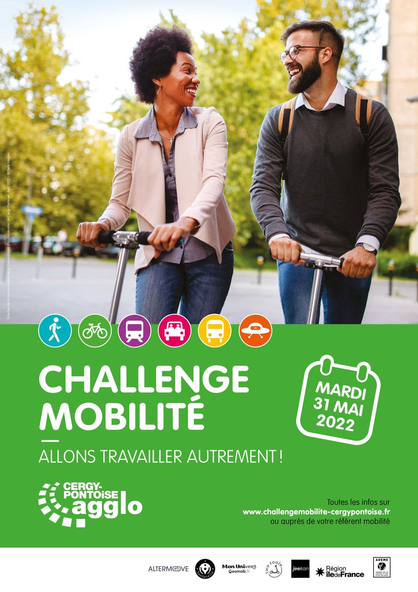 _BusinessClass_'s tweet photo. Business Class participe au #challengemobilitecergypontoise. Ce challenge consiste à se rendre au travail en utilisant d’autres moyens de transport que la voiture.

Et vous, quel est votre mode de transport ? 🚊🚲🚶🏻🛴 https://t.co/gqMXOmUBE6