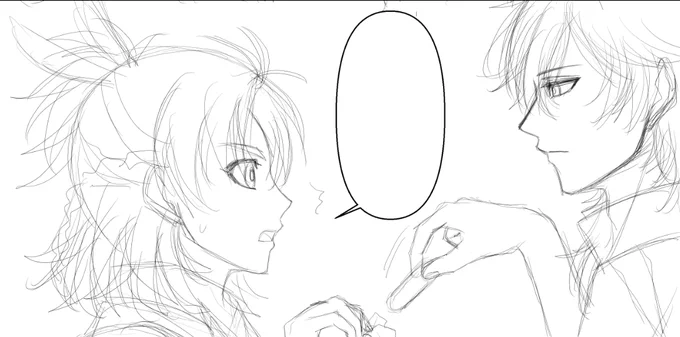 なかなか下書きが終わらないけどおやすみなさい🌙 