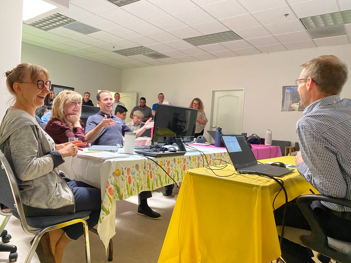 SimulationsPlus's tweet photo. The Simulations Plus Lancaster division reunited in person during the homecoming week for some team building exercises and groundbreaking brainstorming. #SimulationsPlus https://t.co/DveVJXb8TM