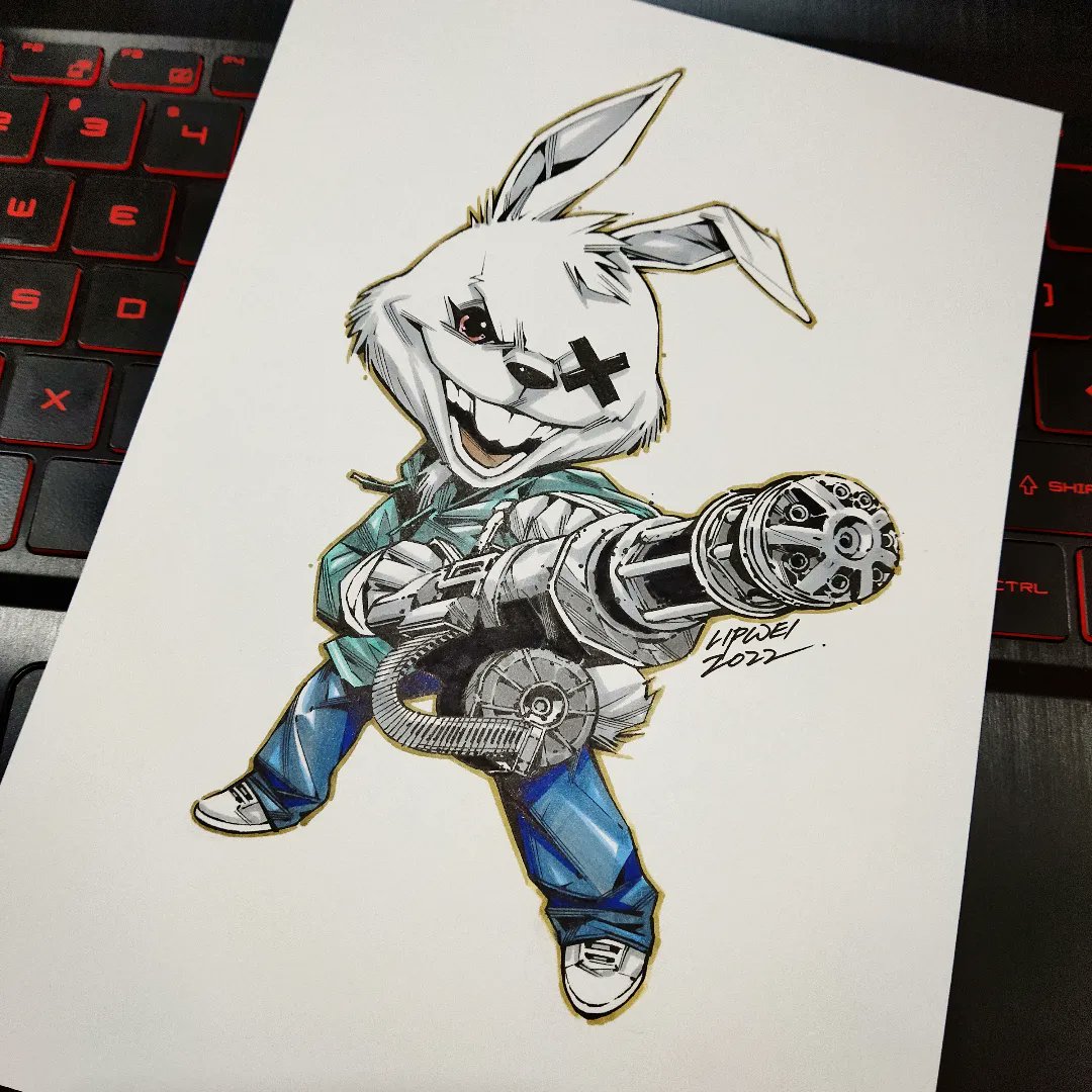 LipweiChangArt's tweet photo. Almost forgot to post this badass Rabbit I did for @rabbit_comics earlier! Hope you guys enjoy this sticker (soon🤣) as much as I did! Super fun!!!

#ComicArt #comic #rabbitcomics #rabbits #Stickers #badass https://t.co/rCfKOdAvZL