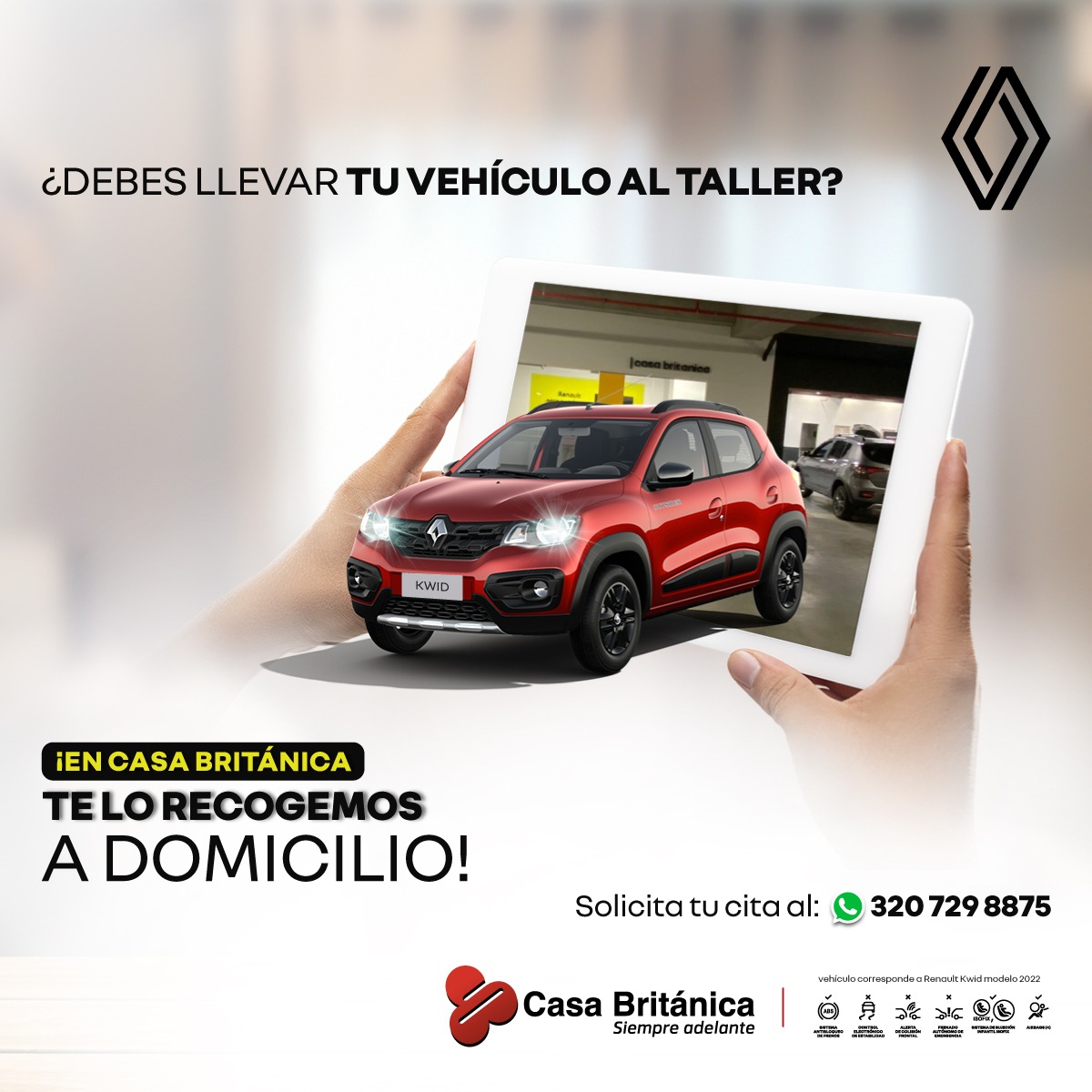 ¿Debes llevar tu Renault al taller? ¡Nosotros lo recogemos! Comunícate y solicita tu servicio 📲3207298875

#casabritanica #siempreadelante #concesionariorenault #tallerrenault