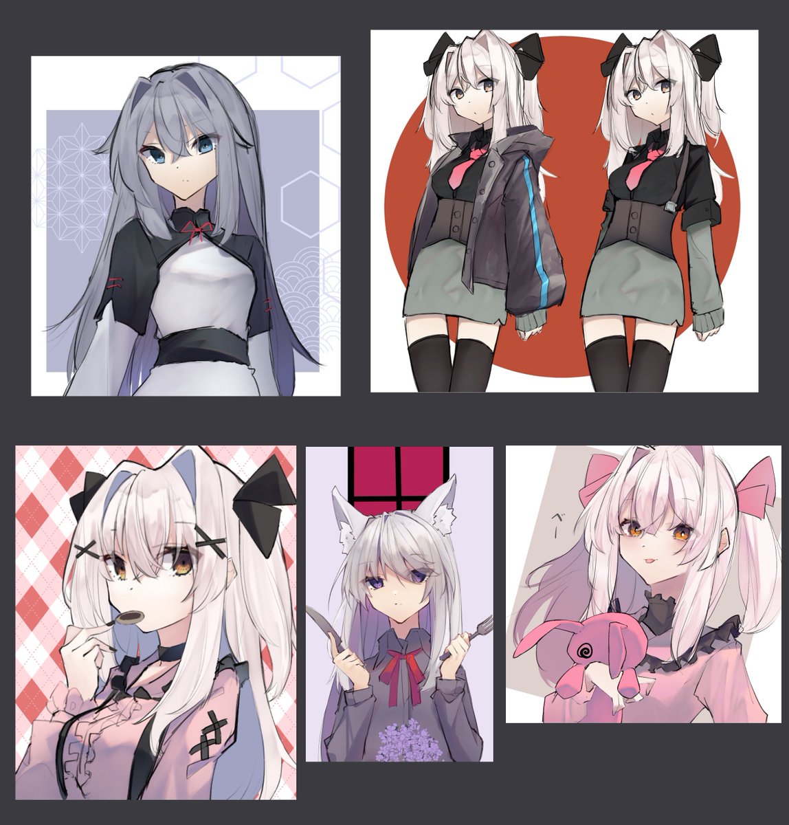 #今月描いた絵を晒そう
いろんな服描いてるねぇ... 