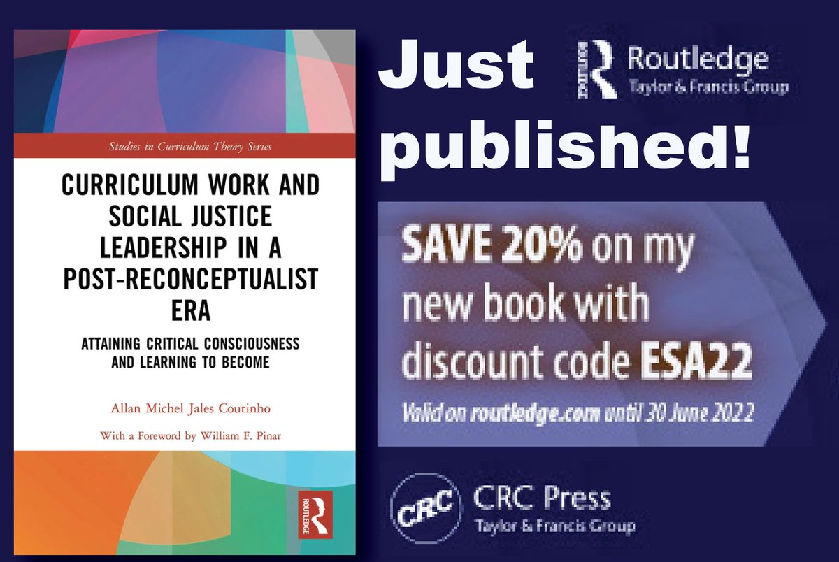 Allan_Michel's tweet photo. My first book about curriculum studies has been published by @RoutledgeEd. 

I write about curriculum work as a collective public moral enterprise, curriculum "as lived," policy studies, and autobiography.

https://t.co/wjx3mquYWd https://t.co/EM58SvPHmP