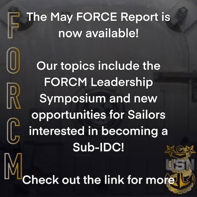 NavyMedicine's tweet photo. May's Hospital Corps FORCE report is available online at https://t.co/ieoaNcaFbo
Topics include FORCM Leadership Symposium and new opportunities to become a Sub-IDC. Previous issues are available at the same link
#navymedicine #hospitalcorps https://t.co/wirOpcVIkh