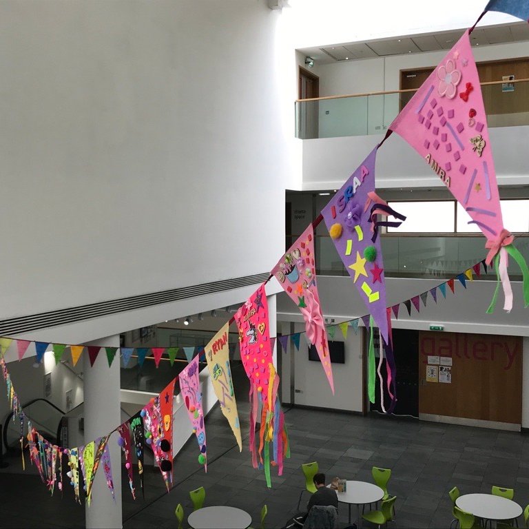 artsdepot's tweet photo. Thanks to everyone who came to TogetherFest on Saturday - we loved having you here. If you helped create the Jubiltree with @ArdentEarth or made some funky bunting with Chery Nguyen, your creations are now on display in the building! https://t.co/0GAt0UzZyW