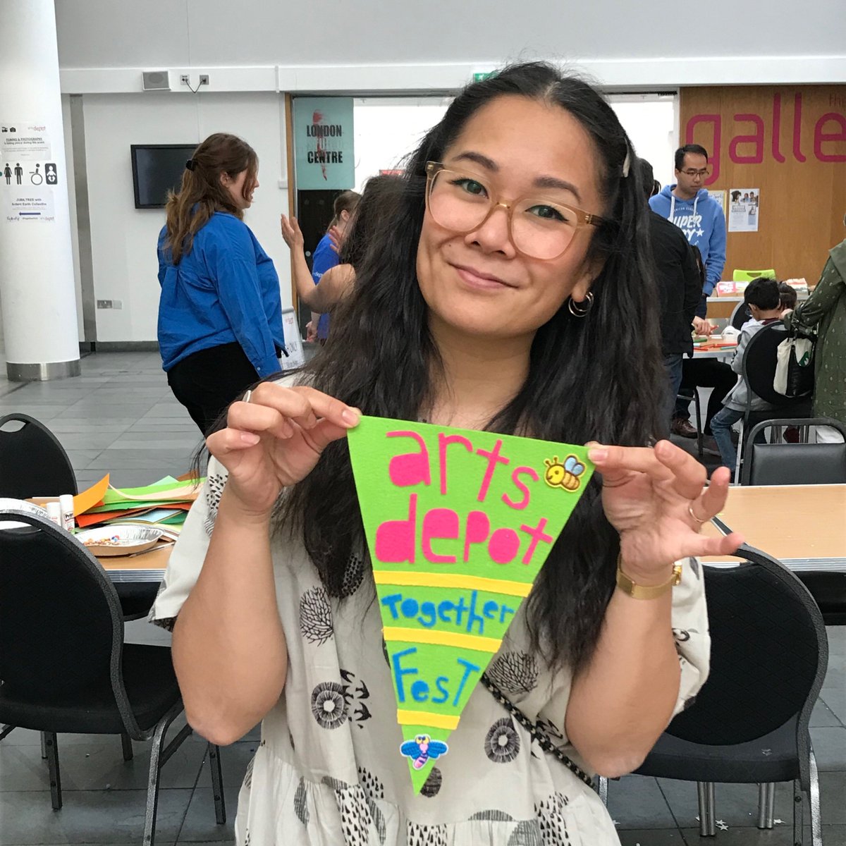 artsdepot's tweet photo. Thanks to everyone who came to TogetherFest on Saturday - we loved having you here. If you helped create the Jubiltree with @ArdentEarth or made some funky bunting with Chery Nguyen, your creations are now on display in the building! https://t.co/0GAt0UzZyW