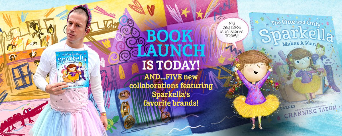 #Sparkella is SO excited for her first sleepover! A glittery outfit and a collection of games with the awesomest tea party ever. What more can you ask for? Get your copy of @ChanningTatum’s ✨SPARKELLA MAKES A PLAN✨at booksellers and Sparkella.com TODAY to find out!