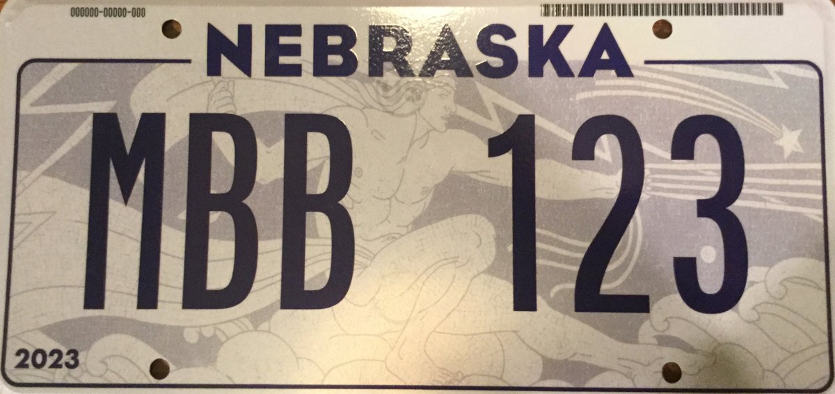 fredmknapp's tweet image. Closeup view of new #Nebraska license plate, coming January, 2023.