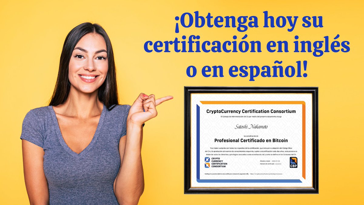 We are thrilled to share that our Certified Bitcoin Professional exam and prep book are now available in Spanish! Nos complace anunciar que el examen de Profesional Certificado en Bitcoin y la guía de estudios ahora ya están disponibles en español. Enlace: bit.ly/CBPEspanol