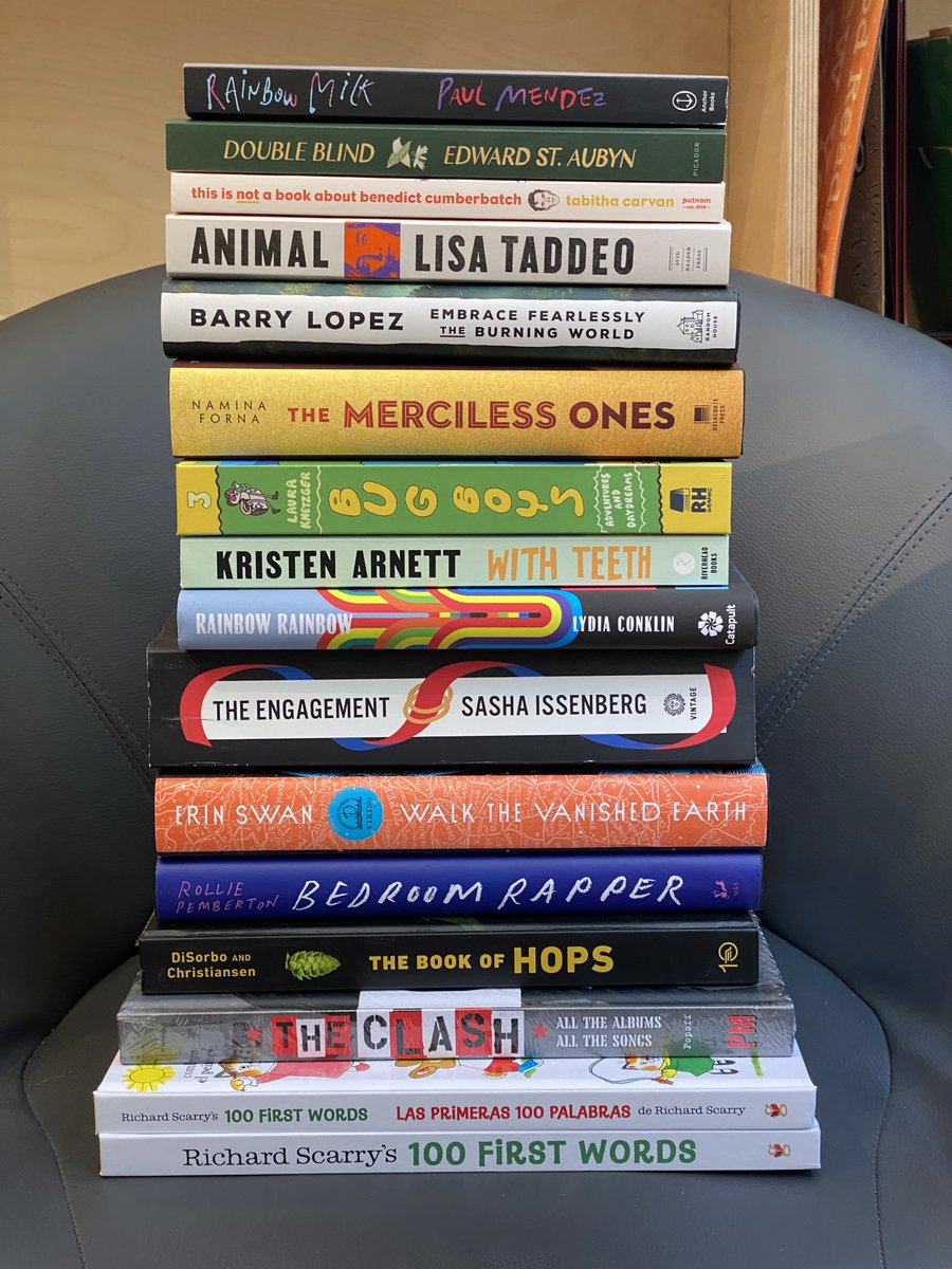 POWERHOUSEatIC's tweet photo. Come pick out your copies of these new releases!

#rainbowmilk #animal #doubleblind #thisisnotabookaboutbenedictcumberbatch #embracefearlesslyburningtheworld #themercilessones #bugboys #withteeth #rainbowrainbow #theengagement #walkthevanishedearth #bedroomrapper #thebookofhops https://t.co/Ht7O8KlR9s