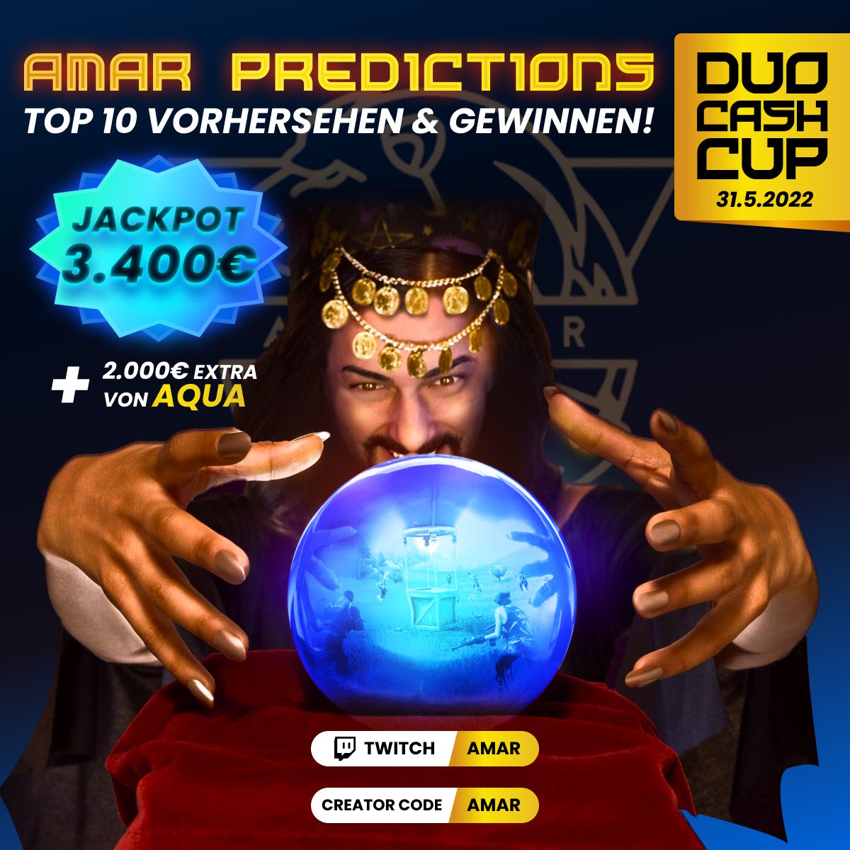 Heute Cash Cup Finals, deshalb auch heute Predictions. Abfahrt. 
- Mehrfachtipps werden gelöscht und blockiert.
- Die Runde startet mit dem Post des Amarsagers.
- Die Runde endet, sobald der Cash Cup gestartet ist