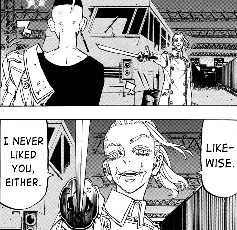 keisfangs's tweet photo. #TokyoRevengers255 #TR255

sanzu and kakucho confessing how much they dislike each other https://t.co/MUr9Bssj2n