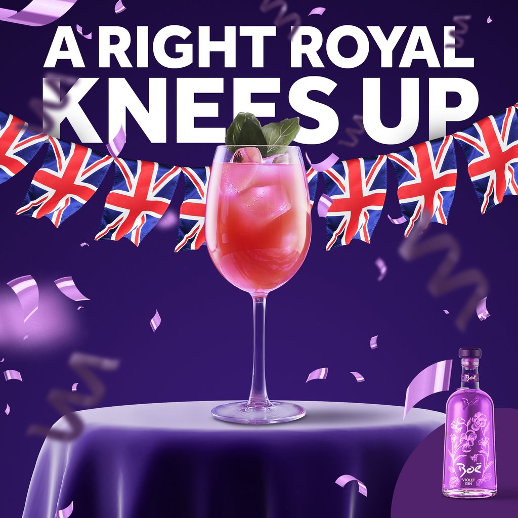 Platinum Jubilee = Bank Holiday. 👑🇬🇧 The perfect excuse for cocktails… Celebrate with our Jubilee Spritz! 
Simply combine the following to make a cocktail fit for royalty:
Boë Violet 25ml
Aperol 15ml
Top up with Prosecco
Squeeze of Lemon
Get the gin: l8r.it/Tgy4