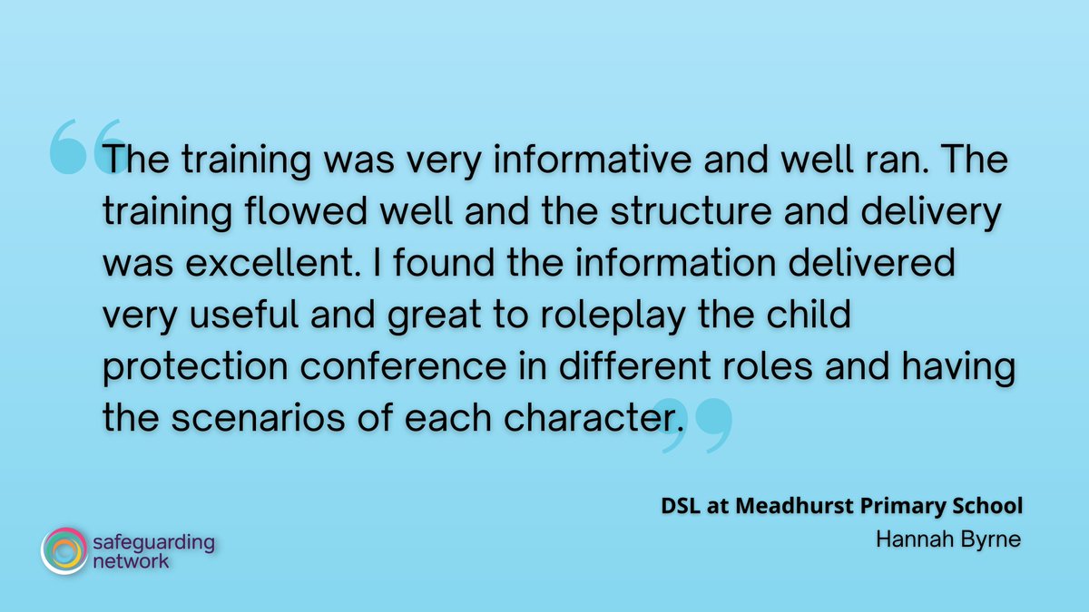 Safernetwork's tweet photo. Safeguarding professionals, you can book a place on our Child Protection Conference Training for July or October 2022.

Visit our training page to book your place:
https://t.co/QKcXGbeAqb https://t.co/YWPCD73QXT