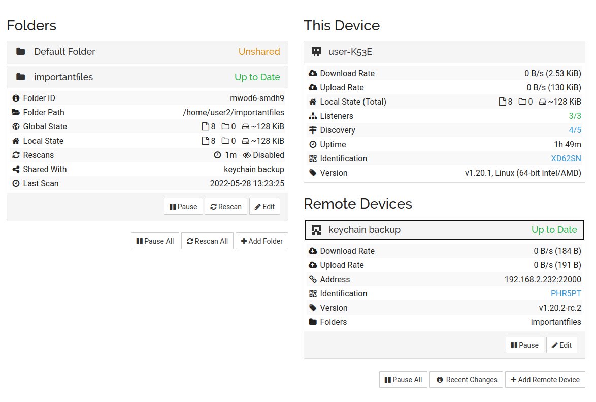 thinklearndo1's tweet photo. Woohoo! Got @syncthing running and syncing on my keyholder that acts as a backup server! (https://t.co/4upPhpvMlY) Its awesome that I get to take all my data with me when I grab my keys :) https://t.co/AoHbXic2YH