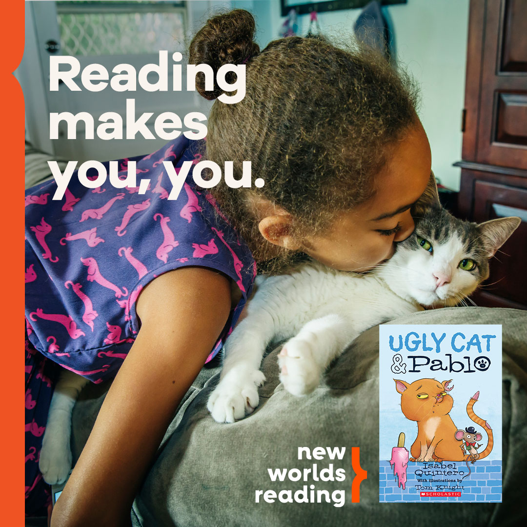 NewWorldsFL's tweet photo. Like Ugly Cat and Pablo, you and a good #book make an excellent pair 📖. If your child is not yet #reading on grade level, they may qualify to enroll in our free at-home #book delivery and #literacy program. Learn more about #NewWorldsReading at https://t.co/LVr5B4b0Av. https://t.co/yMHIMaR1NB
