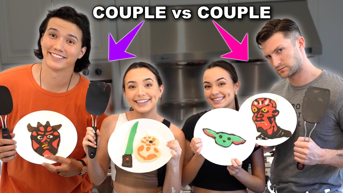 MerrellTwins's tweet photo. In honor of Obi-Wan Kenobi we present to you Couple vs Couple Star Wars Pancake Art! 🥞🎨⚔️

https://t.co/ZITf1LK7q5 https://t.co/IlfjFyVteD