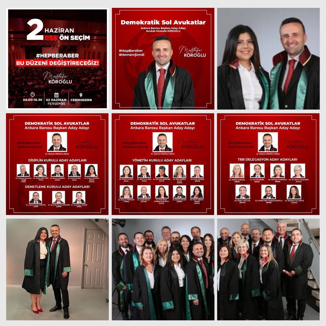 2 Haziran CerModern'de yapılacak olan Ankara Barosu DSAG Ön Seçiminde ben de Av. Mustafa KÖROĞLU'nun listesinde disiplin kurulu aday adayı olarak bulunmaktayım. Mevcut düzenden şikayetçi olan tüm meslektaşlarımızın desteğini bekliyoruz. Her şeye rağmen, #HepBeraber geliyoruz!