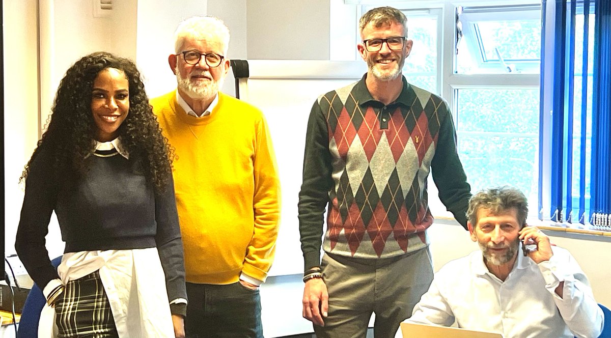 An album-cover moment from Shamara Graham's and <a href="/DavidPenberg/">David Penberg</a>'s visit to the UK last week with <a href="/johnbaumber/">Professor John Baumber</a> and <a href="/Kev_EducationPE/">Kevin Holland</a> as the Global Lab Schools Project ramps up! Learn more at ow.ly/GiR550Jl4oa  @ICEEUOB