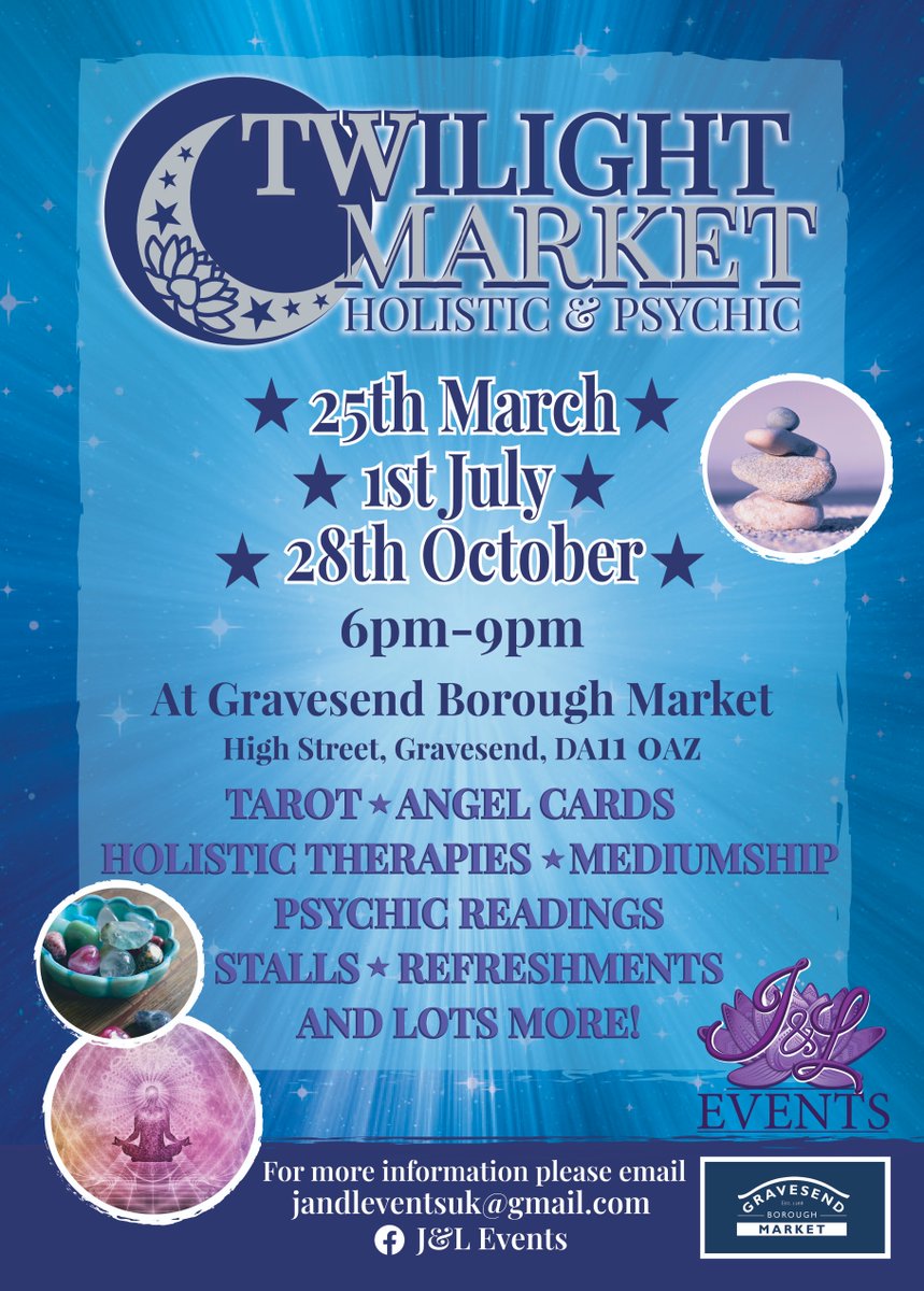 Come along to our next Twilight Market on Friday 1st July for a lovely relaxing evening of shopping, holistic therapies, psychic readings and amazing food from our food court. The Event is free to enter.