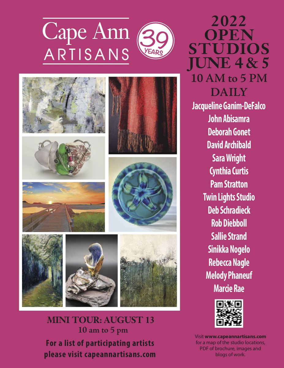 CapeAnnArtisans's tweet photo. Great News - Your Favorite Artisans Tour is THIS WEEKEND! - https://t.co/M48DGG6P2G #artours #CapeAnn #painting #pottery #jewelry #silver #seaglass #sculpture #photography #weaving #photography #mosaics #GloucesterMA #RockportMA https://t.co/2pDAMb4IA5