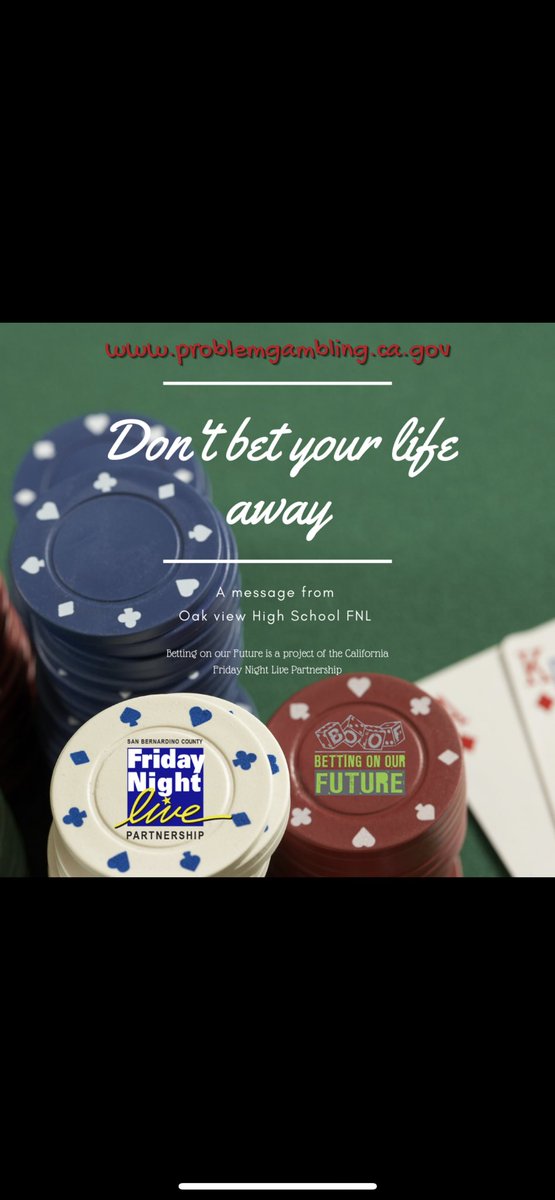 OVEC_Yucaipa's tweet photo. “Betting On Our Future” poster contest at Oak View. #BOOF, #BettingOnOurFuture, #FridayNightLive, #FNL, #Gambling https://t.co/LG1NKb6gRf