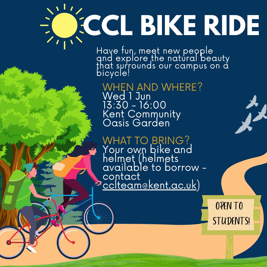 Looking for things to do for tomorrow? Join us on the College and Community Bike Ride! 🚴 A great way to have  fun, de-stress, meet new people and explore the natural beauty that surrounds our campus🙌

For more details and booking your free place, visit ow.ly/FuZg50Jm8tk