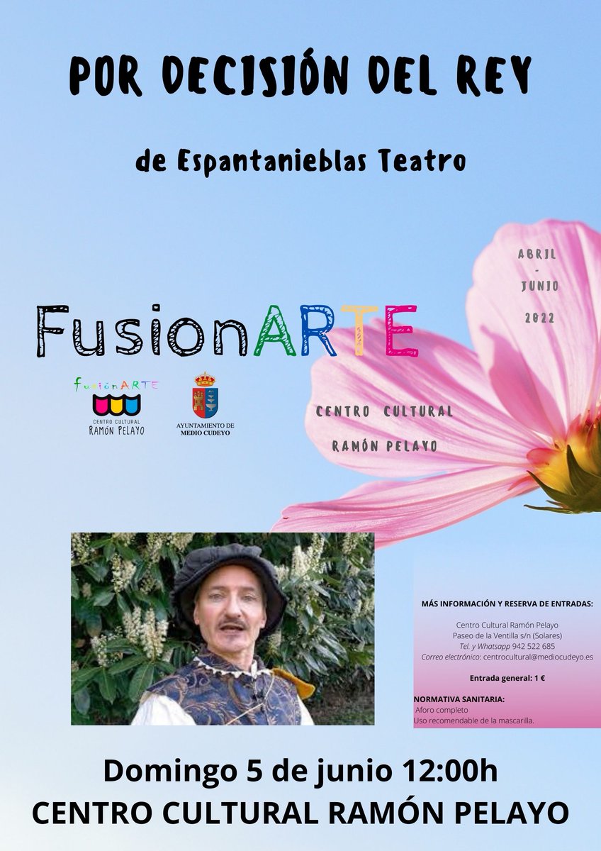 mediocudeyored's tweet photo. Este domingo 5 de junio, a las 12:00 horas, traemos al #CentroCultural una actividad para grandes y pequeños, el entretenido #Cuentacuentos de Espantanieblas: "Por Decisión del Rey".
💳 1€. 
ℹ️Reservas: 942 522 685 - centrocultural@mediocudeyo.es.
#MedioCueyo #FusionARTE https://t.co/6FhMO5TGKs