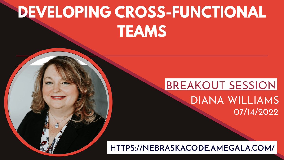 Don't miss 'Developing Cross-Functional Teams' with <a href="/agileprincess/">DianaWilliams</a> July 14th at Nebraska.Code()!

nebraskacode.amegala.com

<a href="/ProjBrilliant/">Project Brilliant</a> @go_dynamo <a href="/FixationLLC/">Fixation</a> <a href="/GirlsIncOmaha/">Girls Inc. of Omaha</a> <a href="/entresmart/">Entresmart</a> <a href="/pixelfiremktg/">Pixel Fire Marketing</a>
<a href="/EliteIns4u/">Elite Insurance</a> <a href="/skylineadvisors/">Skyline Advisors</a> <a href="/NEGameandParks/">Nebraska Game and Parks</a>
<a href="/millworkcommons/">Millwork Commons</a> #Agile #teams